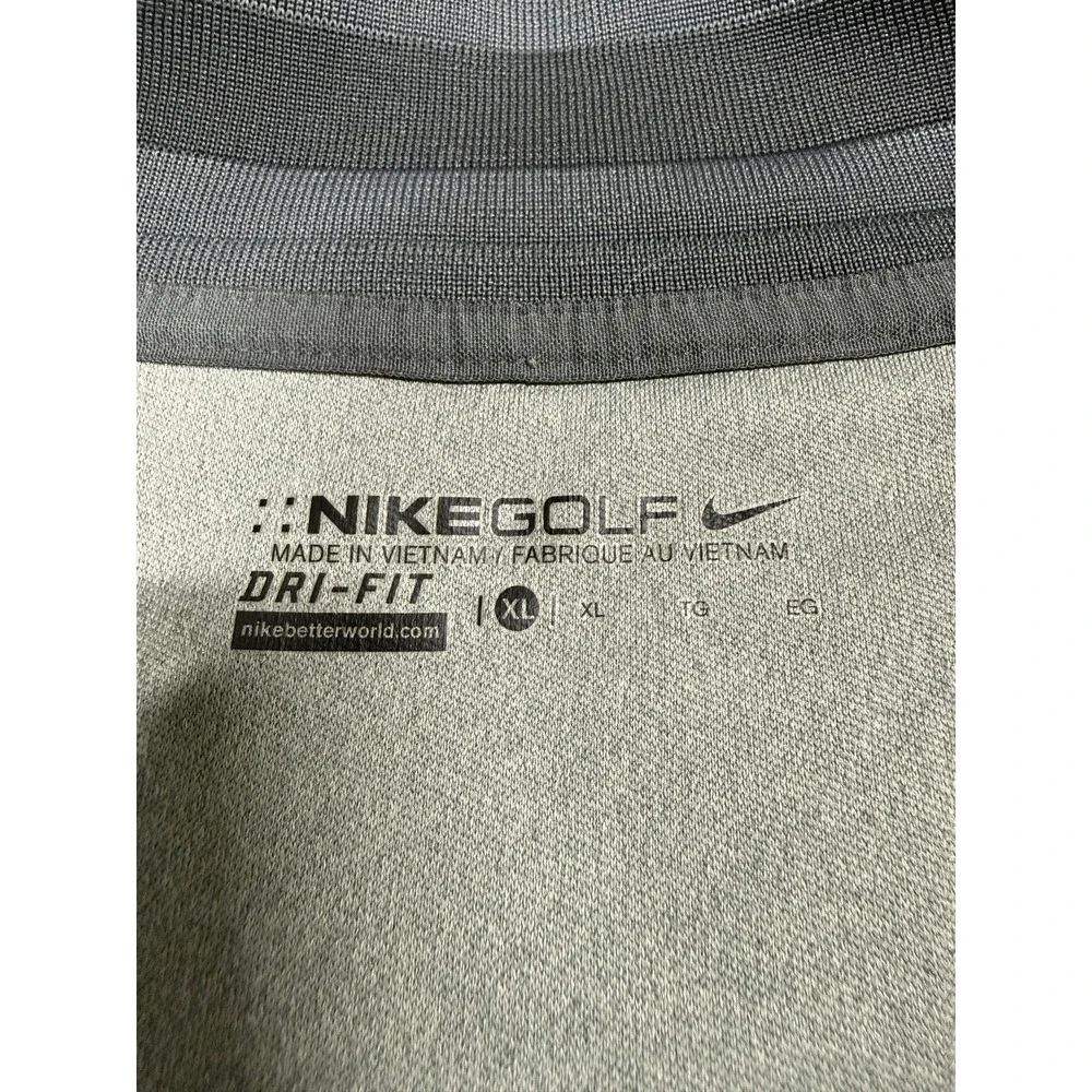 Nike Golf Dri-FIT Pullover Mens XL Gray 1/4 Zip Long Sleeve Golf Top Travertine